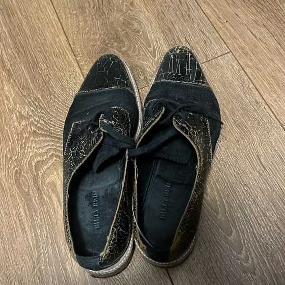 Billy Reid Crackled Leather & Suede Loafers - Picture 4 of 11